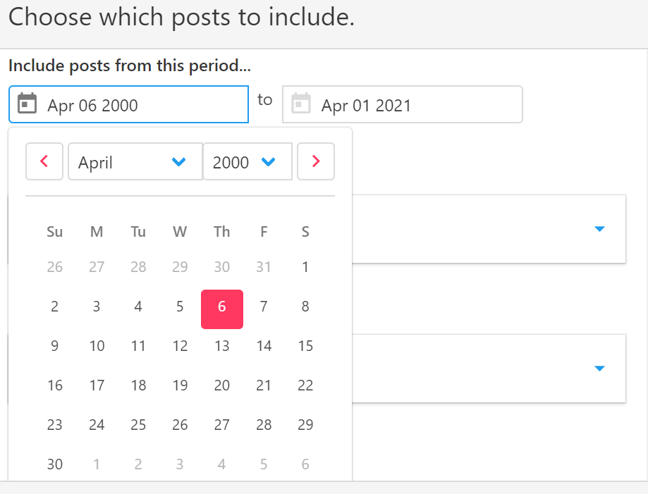 Date range picker